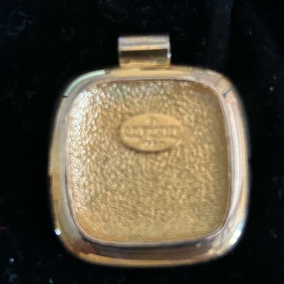 Vintage Givenchy Gold Textured Pendant Medallion - Picture 2 of 7
